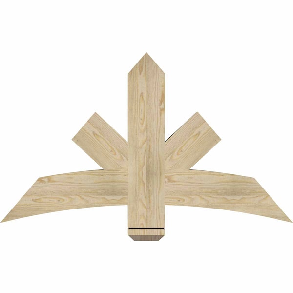 Ekena Millwork Alberta Rough Sawn Timber Gable Bracket, Douglas Fir, 48"W x 28"H x 4"D x 6"F, 14/12 Pitch GBW048X28X0406ALB00RDF - main